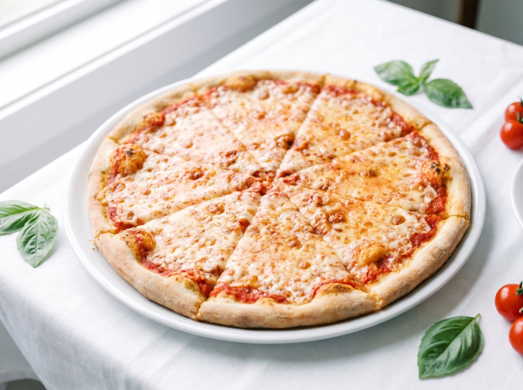 A whole New York style cheese pizza